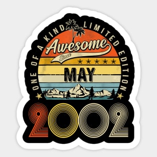 Awesome Since May 2002 Vintage 21st Birthday Sticker